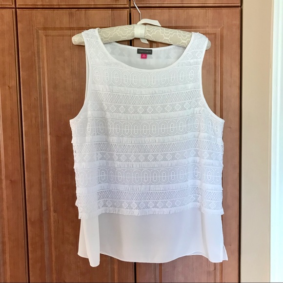 Women’s Vince Camuto White Sleeveless Top, size M - Picture 2 of 6